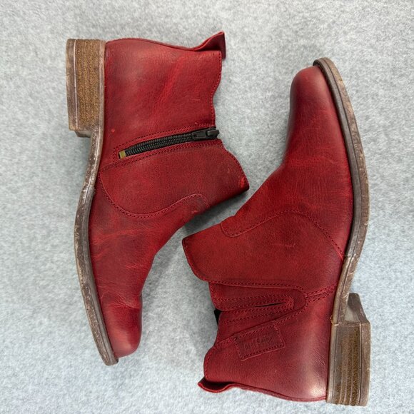 Josef Seibel‎ Womens 38 US 7 - 7.5 Bordeaux Red Leather Ankle Boots Sienna NIB - Picture 4 of 13